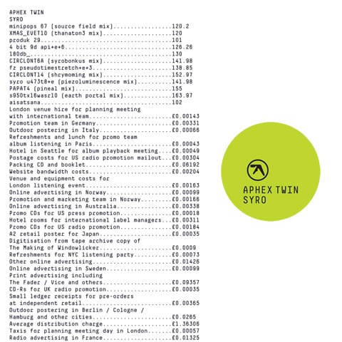 Aphex Twin Syro Tracklist Cover