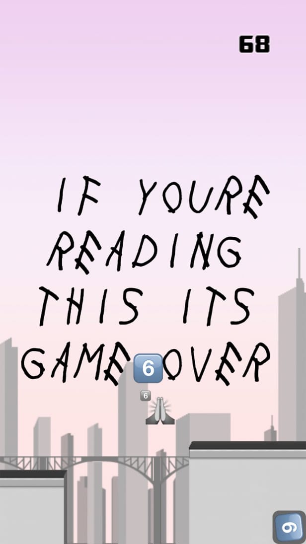 Run through the 6 in this addictive Drake video game