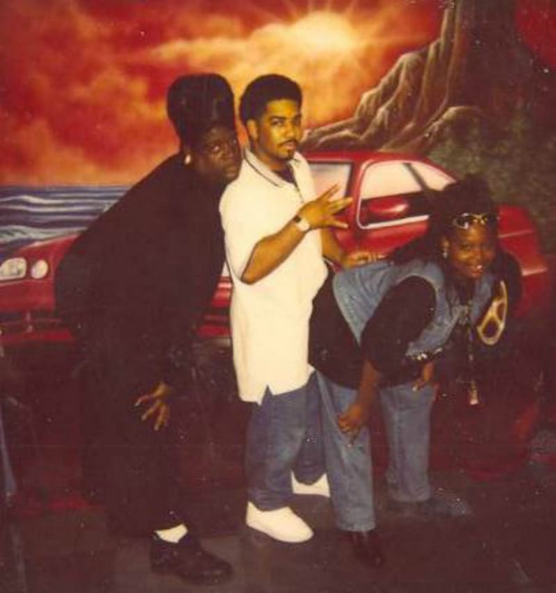 Big Tony, Diamond K, Big Ria after a performance in 1996
