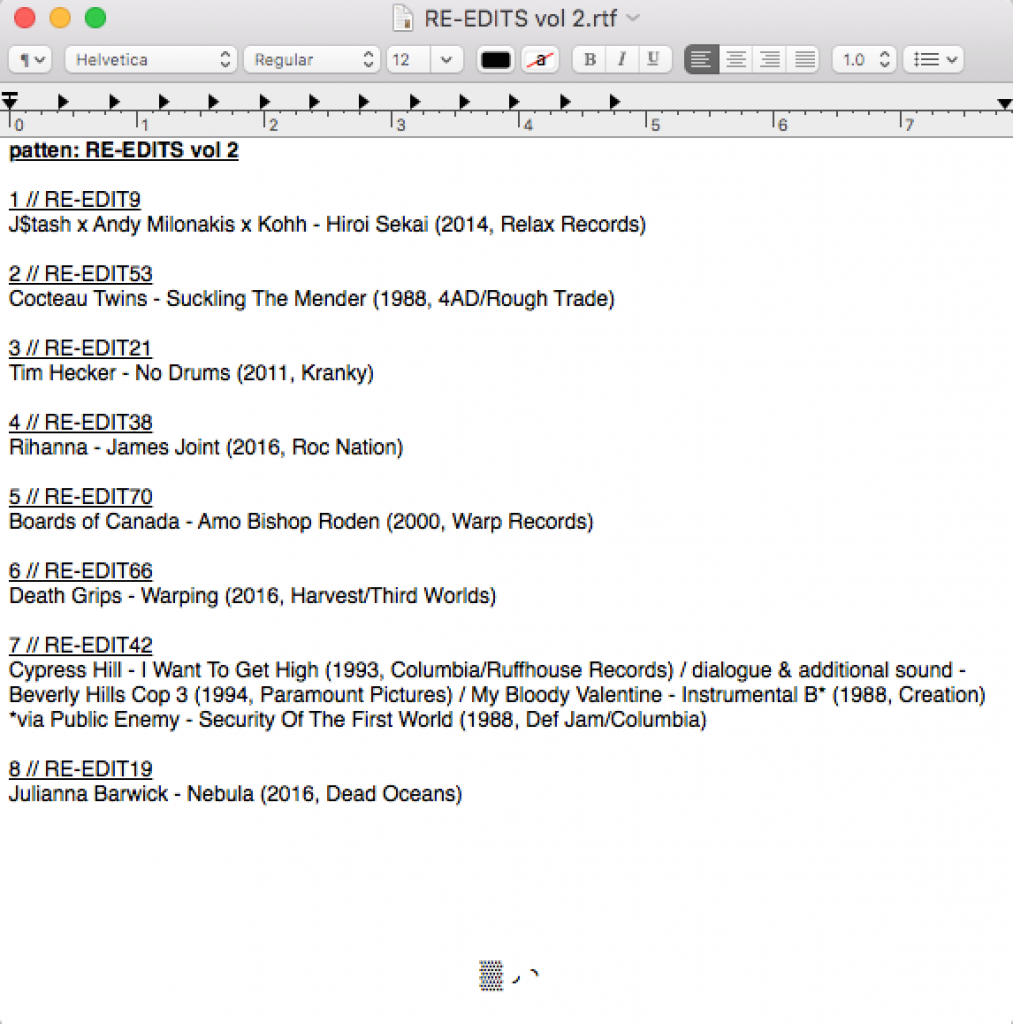 patten-re-edits-vol-2-tracklist